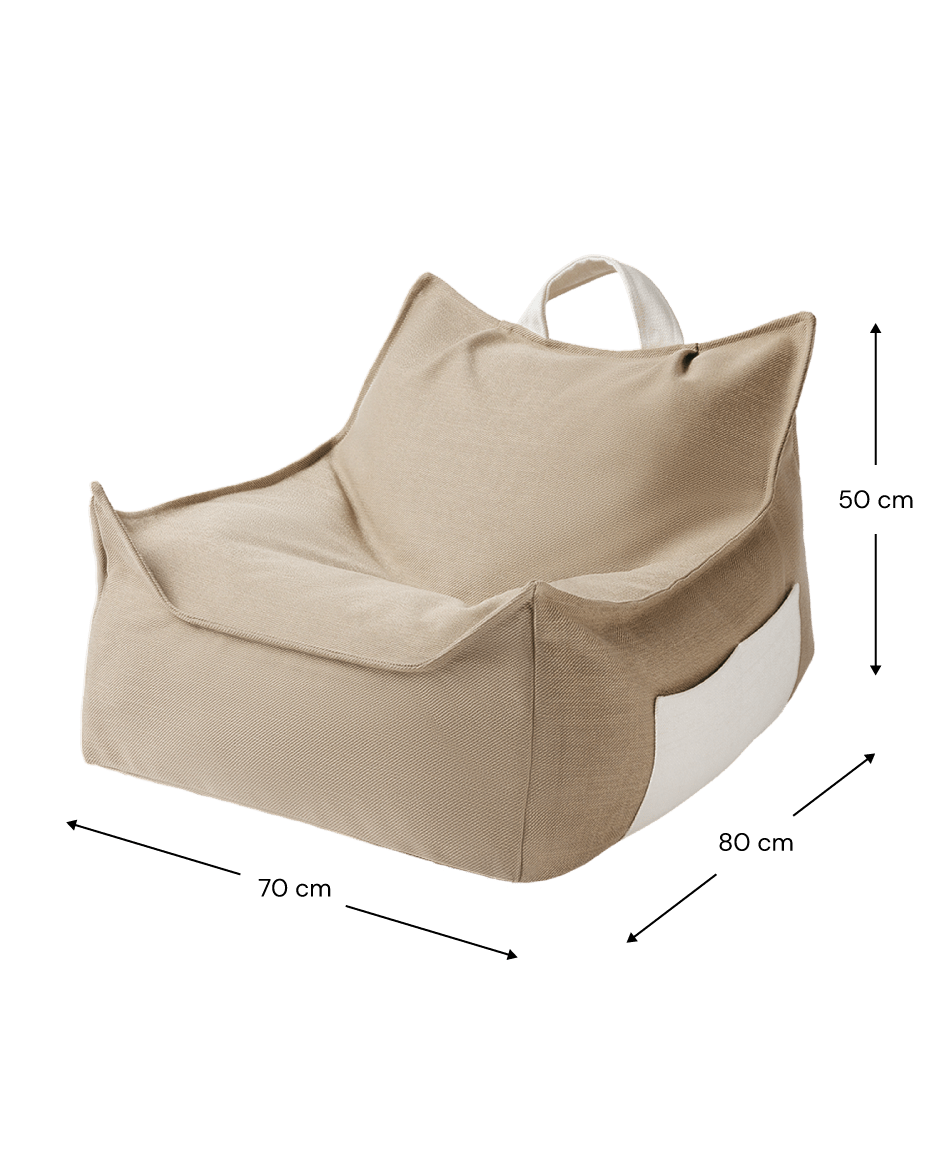 Outdoor pouf for children in recycled polypropylene beige 80x70x50cm - Wigiwama - The Cool Republic