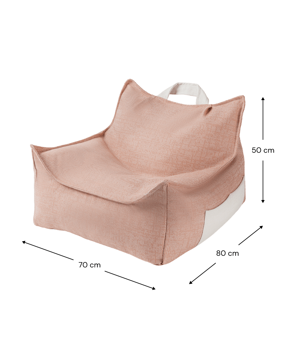 Pouf d'extérieur pour enfant en polypropyène recyclé corail 80x70x50cm - Wigiwama - The Cool Republic