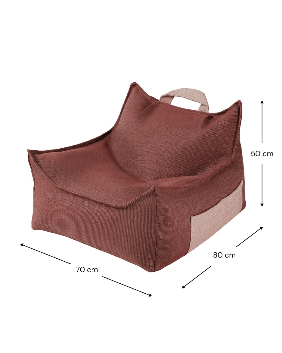 Pouf d'extérieur pour enfant en polypropyène recyclé grenade 80x70x50cm - Wigiwama - The Cool Republic