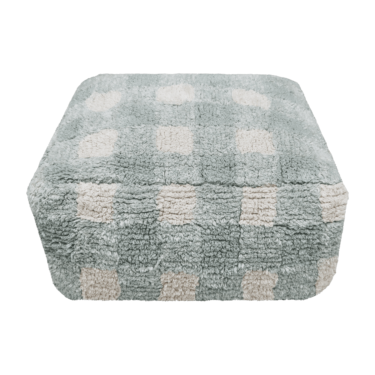 Pouf en coton bleu 40 x 20 cm Vichy - Lorena Canals - The Cool Republic