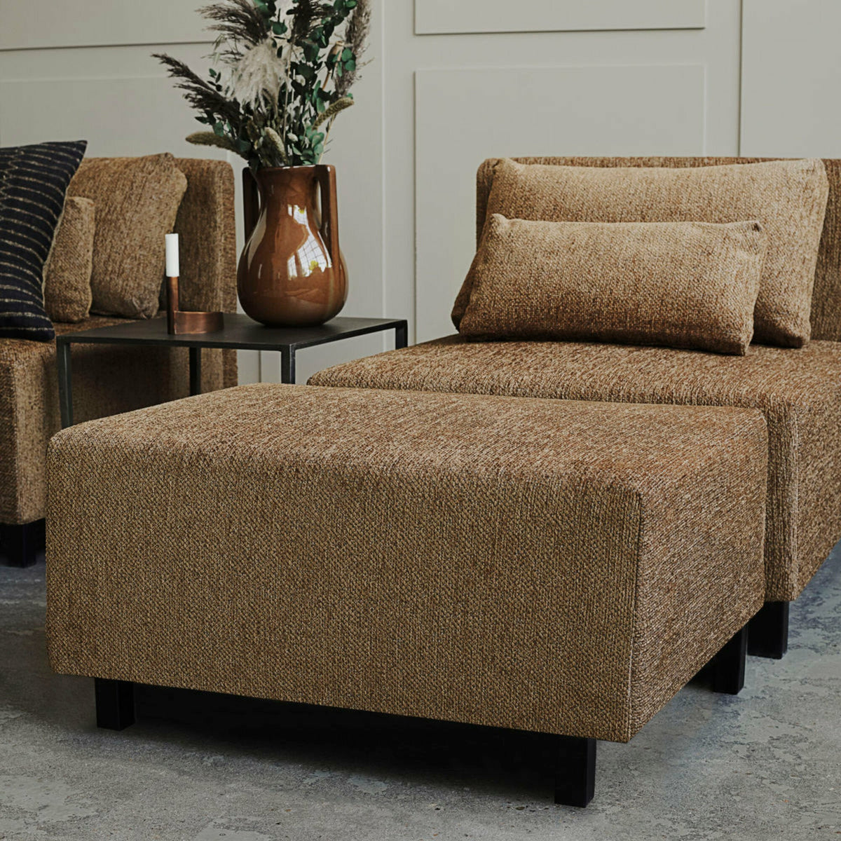 Pouf en coton camel Camphor - House Doctor - The Cool Republic