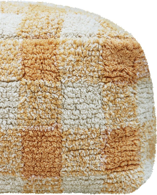 Pouf en coton jaune 40 x 20 cm Vichy - Lorena Canals - The Cool Republic