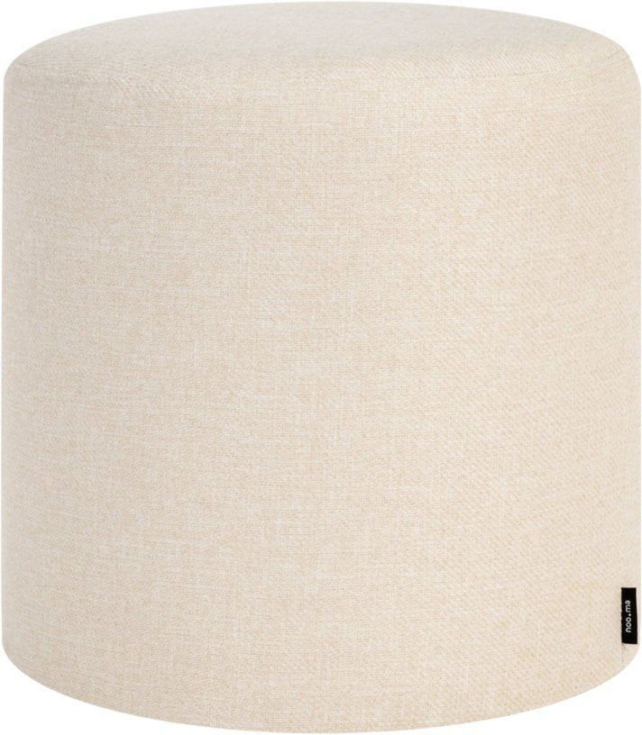 Pouf en laine beige 40 cm Folk - noo.ma - The Cool Republic