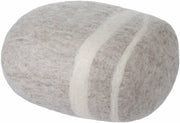 Pouf en laine beige marbré L Béla - myfelt - The Cool Republic