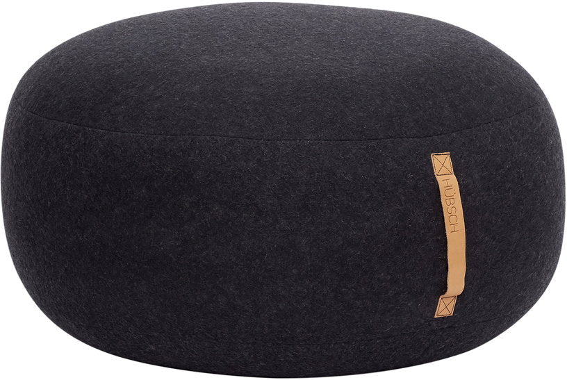 Pouf en laine gris foncé - Hübsch - The Cool Republic