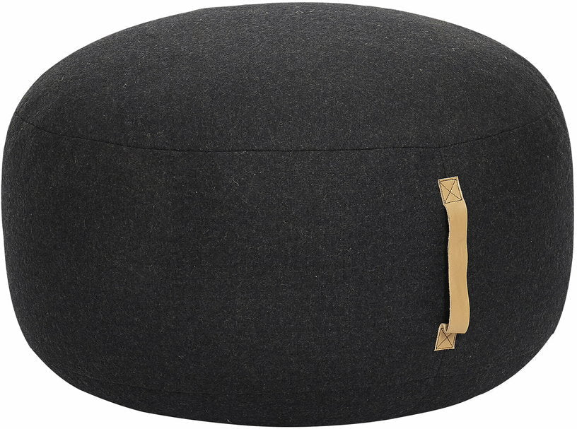 Pouf en laine gris foncé - Hübsch - The Cool Republic