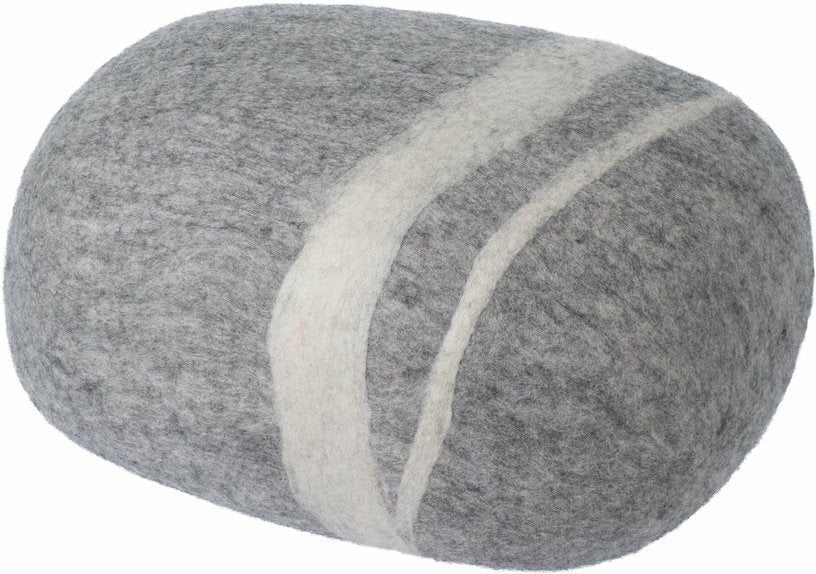 Pouf en laine gris marbré L Carl - myfelt - The Cool Republic
