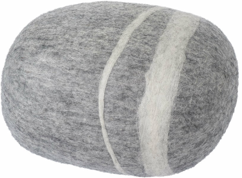 Pouf en laine gris marbré M Carl - myfelt - The Cool Republic