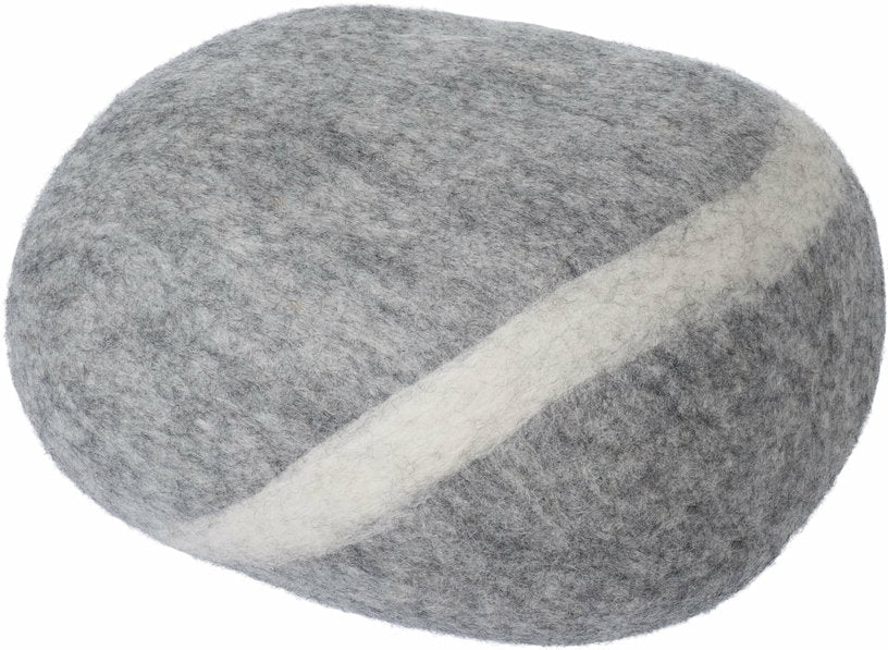 Pouf en laine gris marbré S Carl - myfelt - The Cool Republic