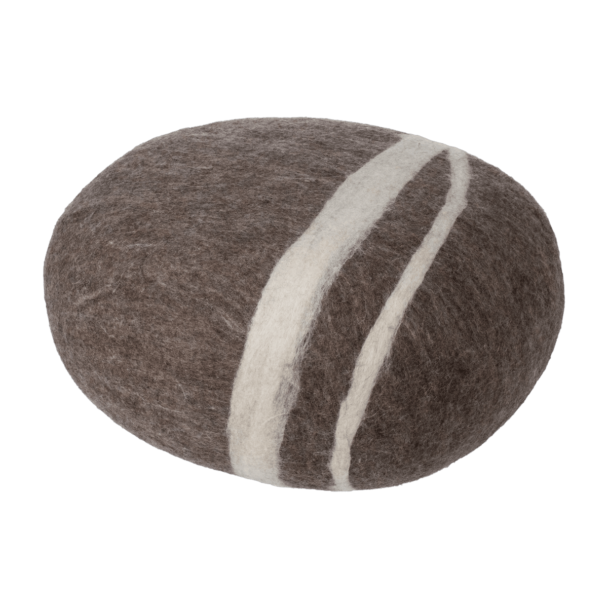 Pouf en laine marron marbré L Alwin - myfelt - The Cool Republic