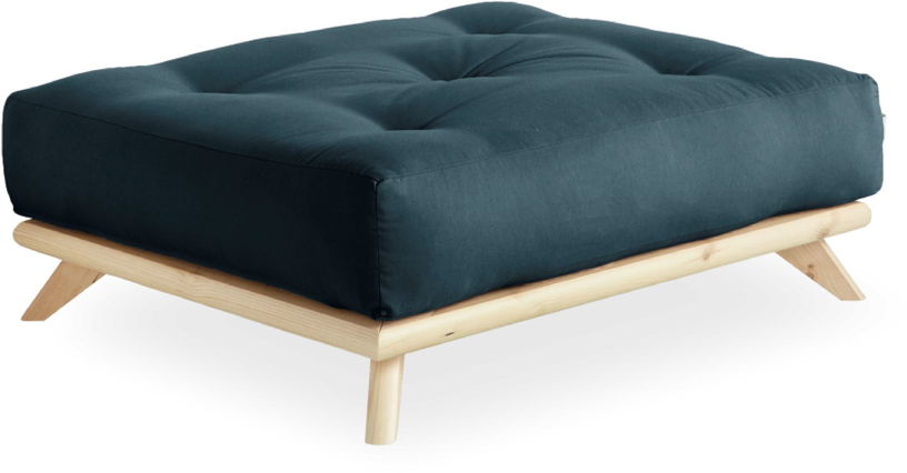 Pouf en pin et tissu bleu pétrole 100x90x40cm Senza - Karup Design - The Cool Republic