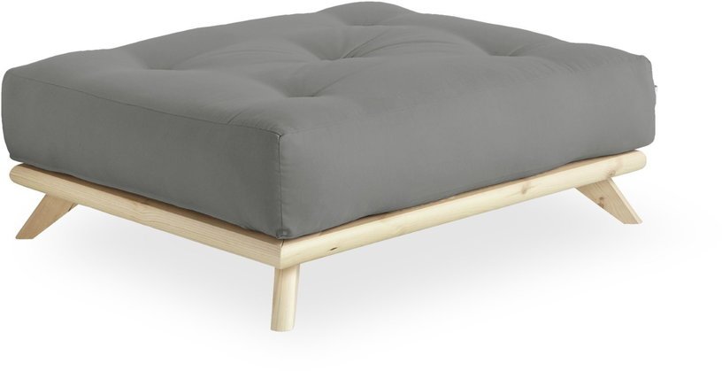 Pouf en pin et tissu gris 100x90x40cm Senza - Karup Design - The Cool Republic