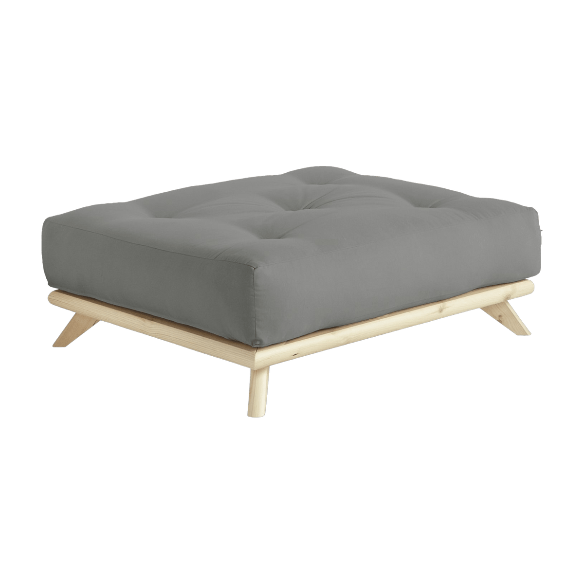 Pouf en pin et tissu gris 100x90x40cm Senza - Karup Design - The Cool Republic