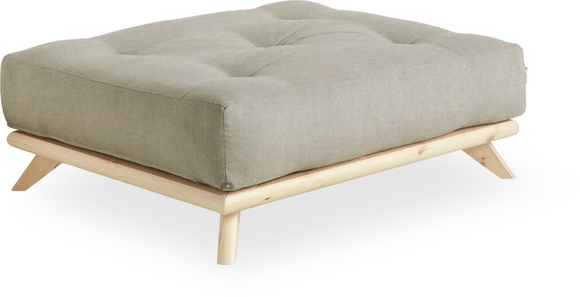 Pouf en pin et tissu lin 100x90x40cm Senza - Karup Design - The Cool Republic