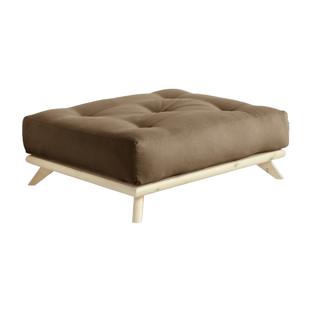 Pouf en pin et tissu mocca 100x90x40cm Senza - Karup Design - The Cool Republic