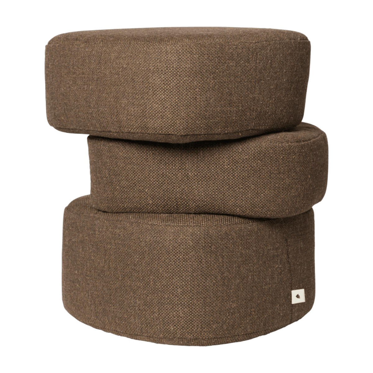 Pouf en polyester marron 43x41x46cm Plyo - Ferm Living - The Cool Republic