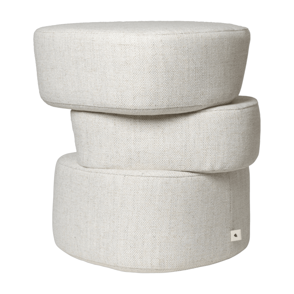 Pouf en polyester off-white 43x41x46cm Plyo - Ferm Living - The Cool Republic