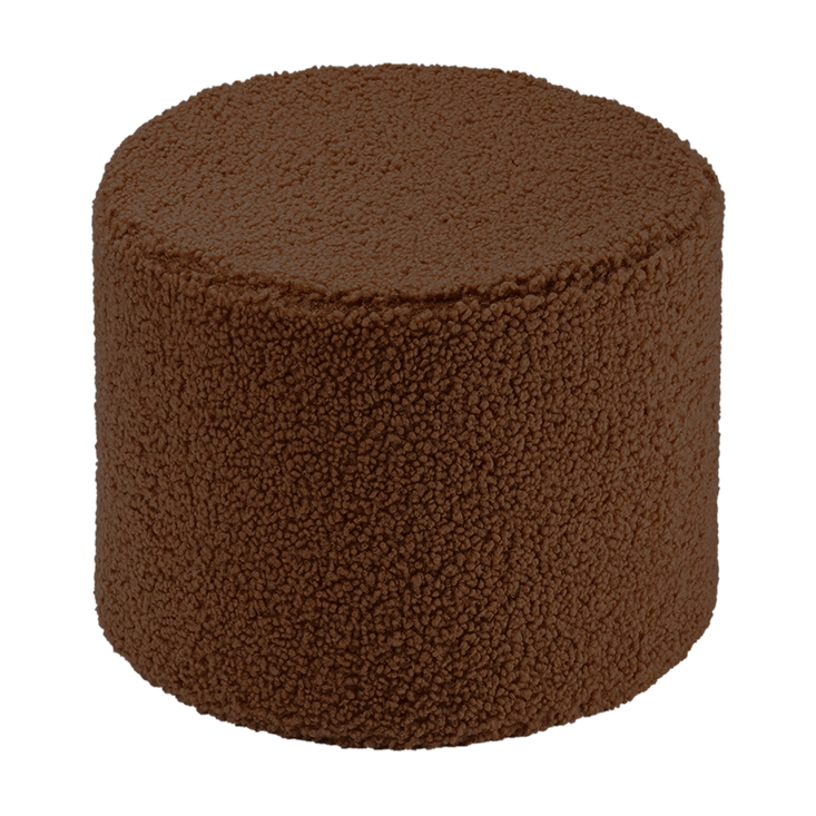 Pouf en teddy bouclé marron 39,5x25cm Warm Hazel - Wigiwama