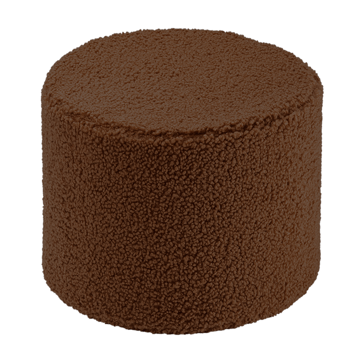 Pouf en teddy bouclé marron 39,5x25cm Warm Hazel - Wigiwama - The Cool Republic