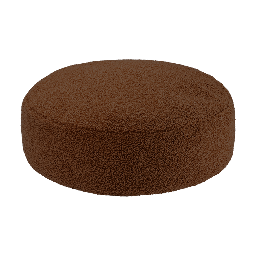 Pouf en teddy bouclé marron 65x20cm Harm Hazel - Wigiwama