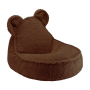 Pouf en teddy bouclé marron 70x60x42cm Ours - Wigiwama