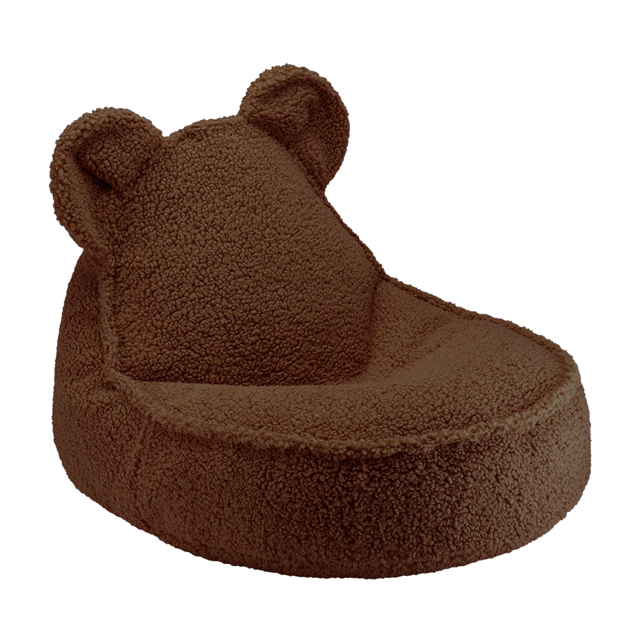 Pouf en teddy bouclé marron 70x60x42cm Ours - Wigiwama