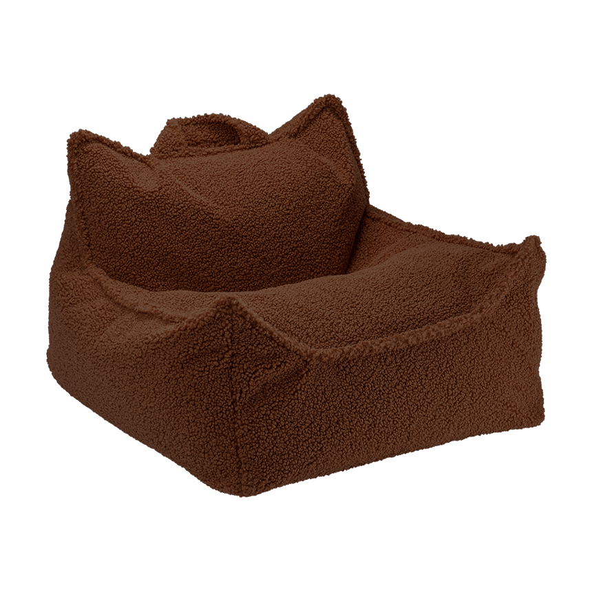 Pouf en teddy bouclé marron 70x80x50cm Club - Wigiwama - The Cool Republic