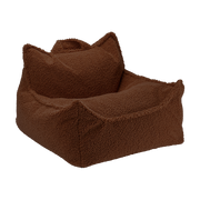 Pouf en teddy bouclé marron 70x80x50cm Warm Hazel - Wigiwama