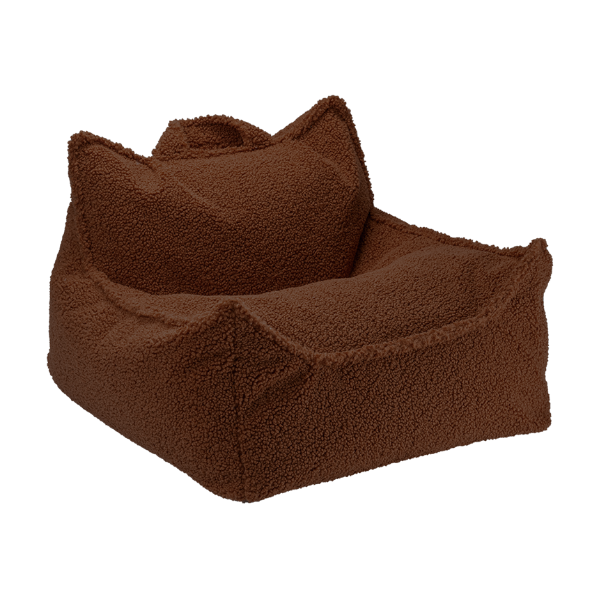 Pouf en teddy bouclé marron 70x80x50cm Warm Hazel - Wigiwama