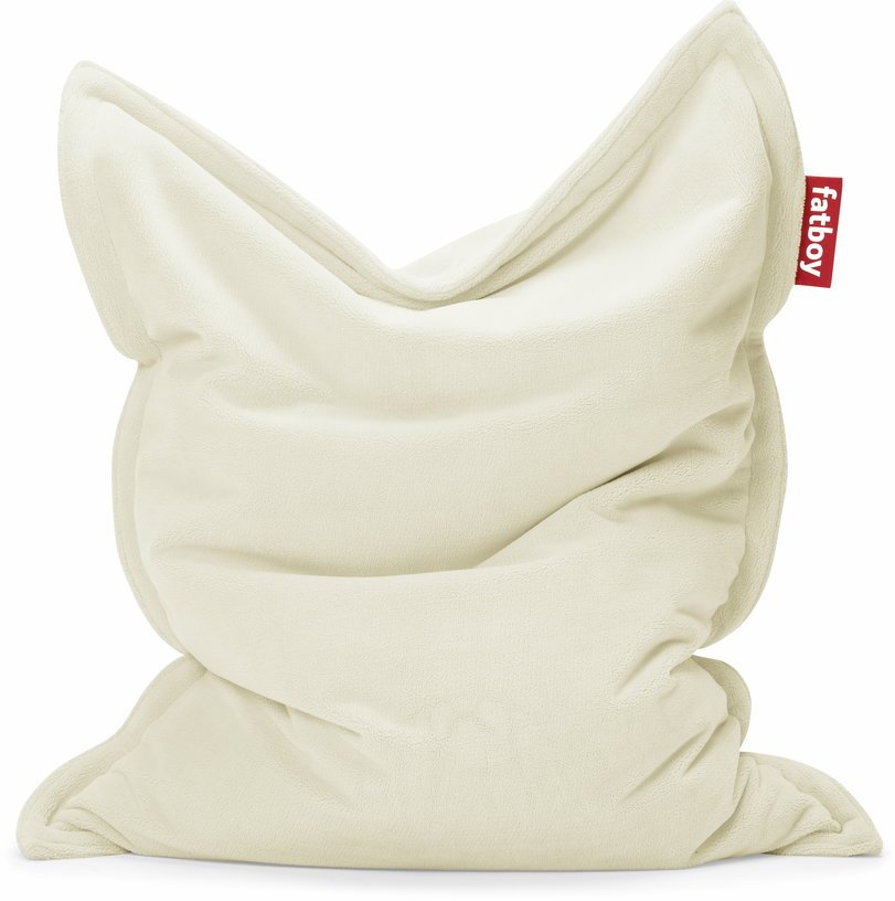 Pouf en tissu écru Slim Teddy Original - Fatboy - The Cool Republic