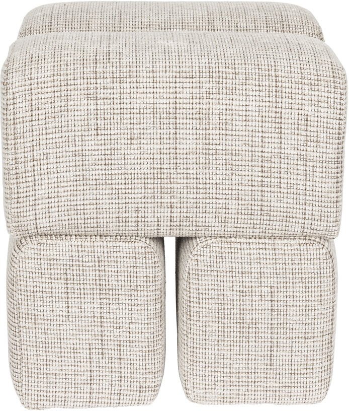 Pouf en tissu marron 40x40x45cm Ludo - The Cool Republic - The Cool Republic