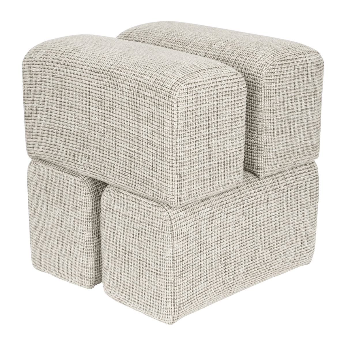 Pouf en tissu marron 40x40x45cm Ludo - The Cool Republic - The Cool Republic