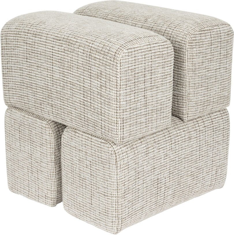 Pouf en tissu marron 40x40x45cm Ludo - The Cool Republic - The Cool Republic