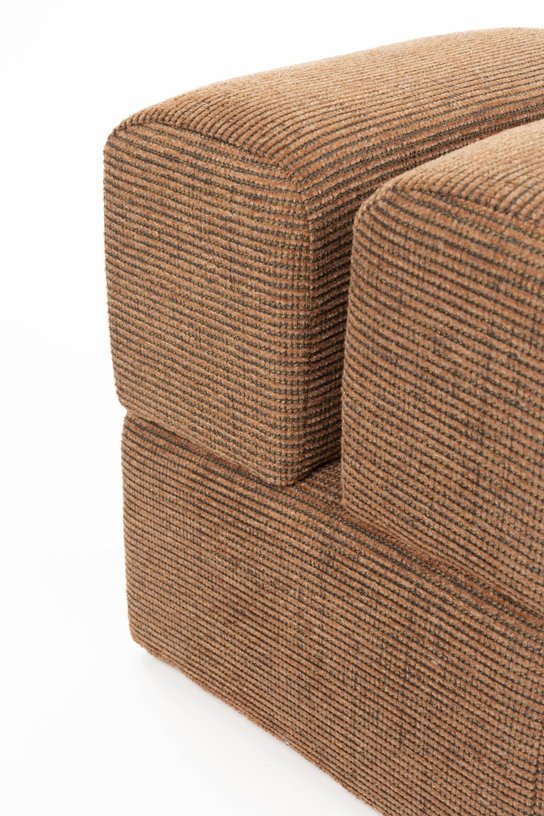 Pouf en tissu terracotta 40x40x45cm Ludo - The Cool Republic - The Cool Republic