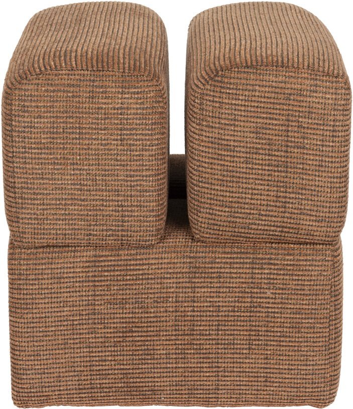 Pouf en tissu terracotta 40x40x45cm Ludo - The Cool Republic - The Cool Republic