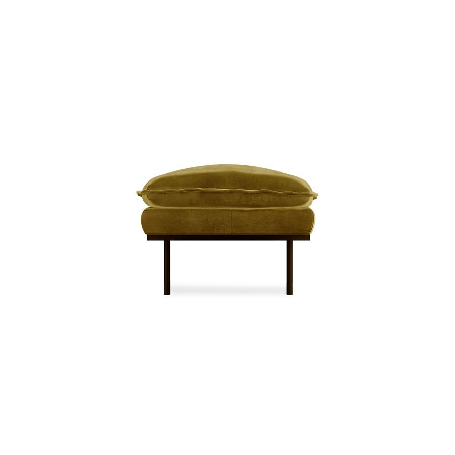 Pouf en velours vert olive Rétro - HKLIVING - The Cool Republic