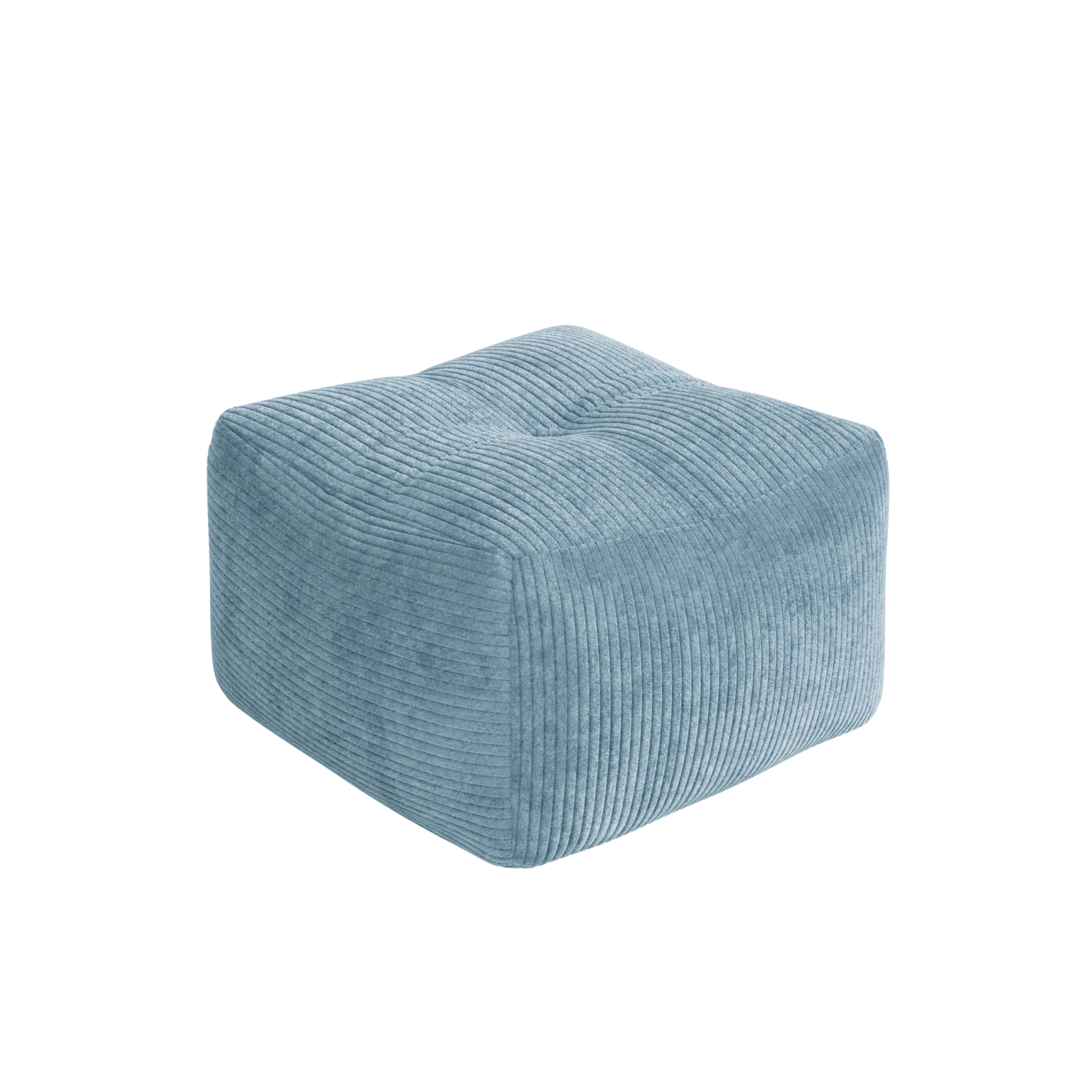 Pouf en velous strié bleu 50x35cm Buddy - Karup - The Cool Republic