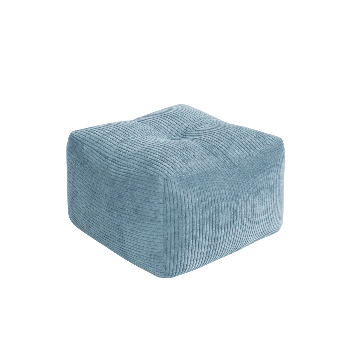Pouf en velous strié bleu 50x35cm Buddy - Karup - The Cool Republic