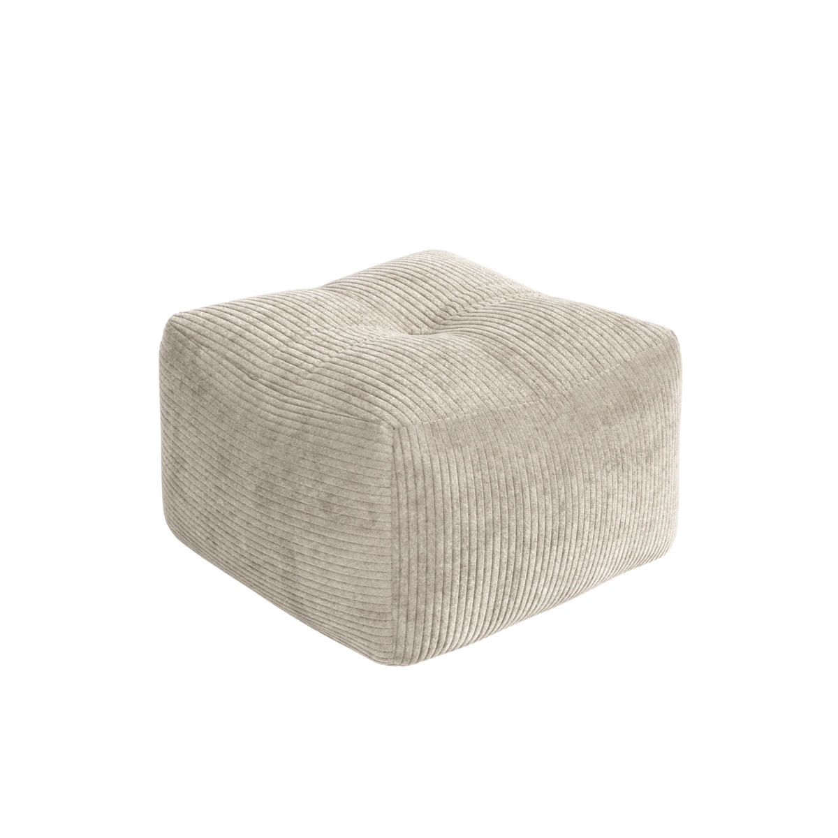 Pouf en velous strié crème 50x35cm Buddy - Karup - The Cool Republic