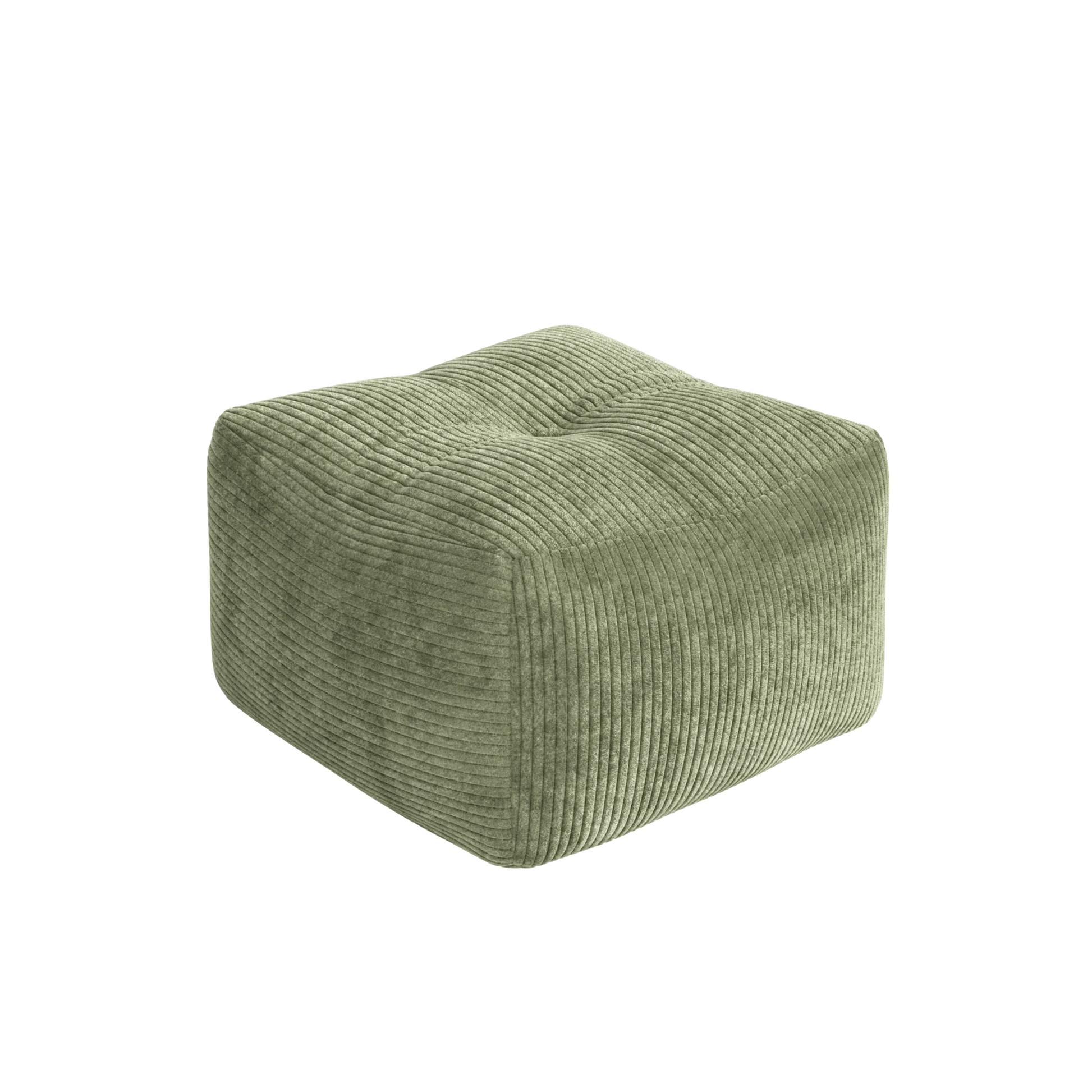 Pouf en velous strié kaki 50x35cm Buddy - Karup - The Cool Republic