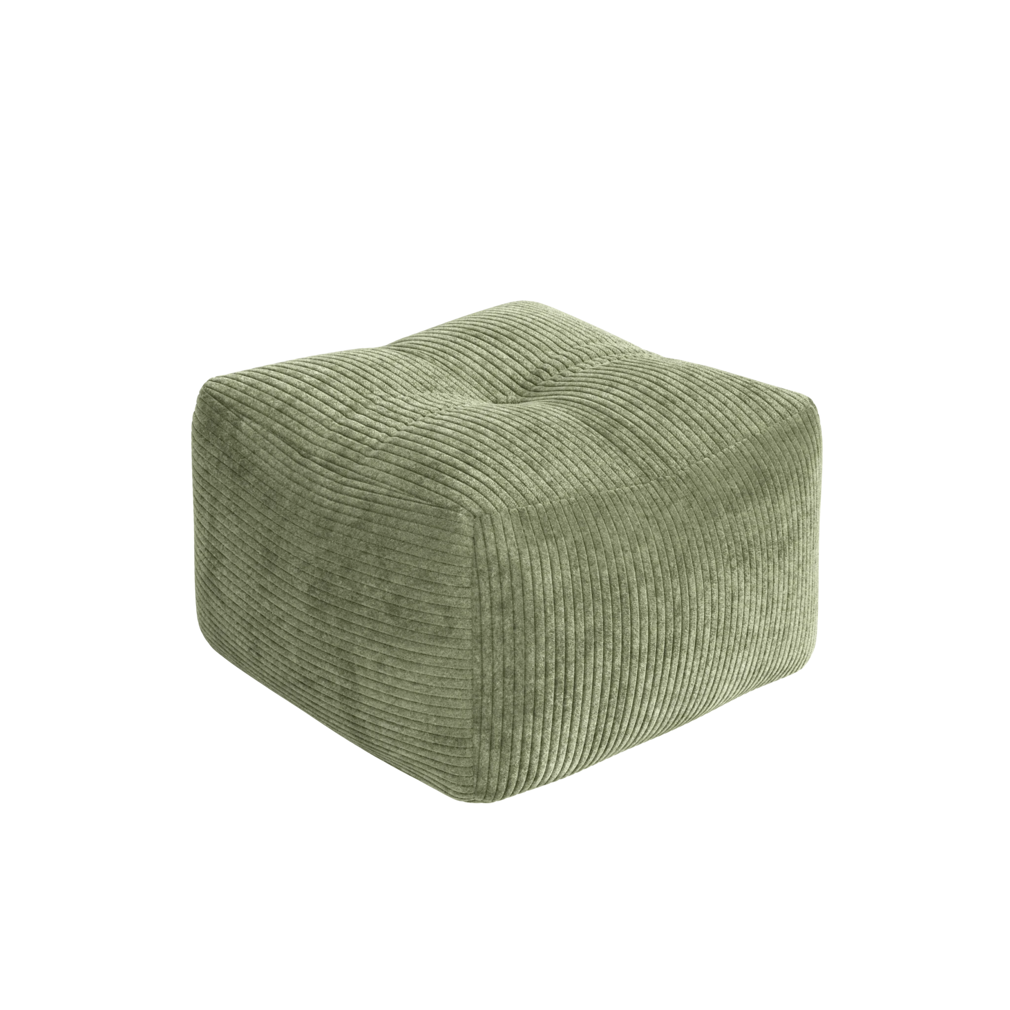 Pouf en velous strié kaki 50x35cm Buddy - Karup - The Cool Republic