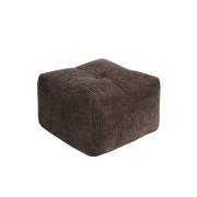 Pouf en velous strié marron foncé 50x35cm Buddy - Karup - The Cool Republic