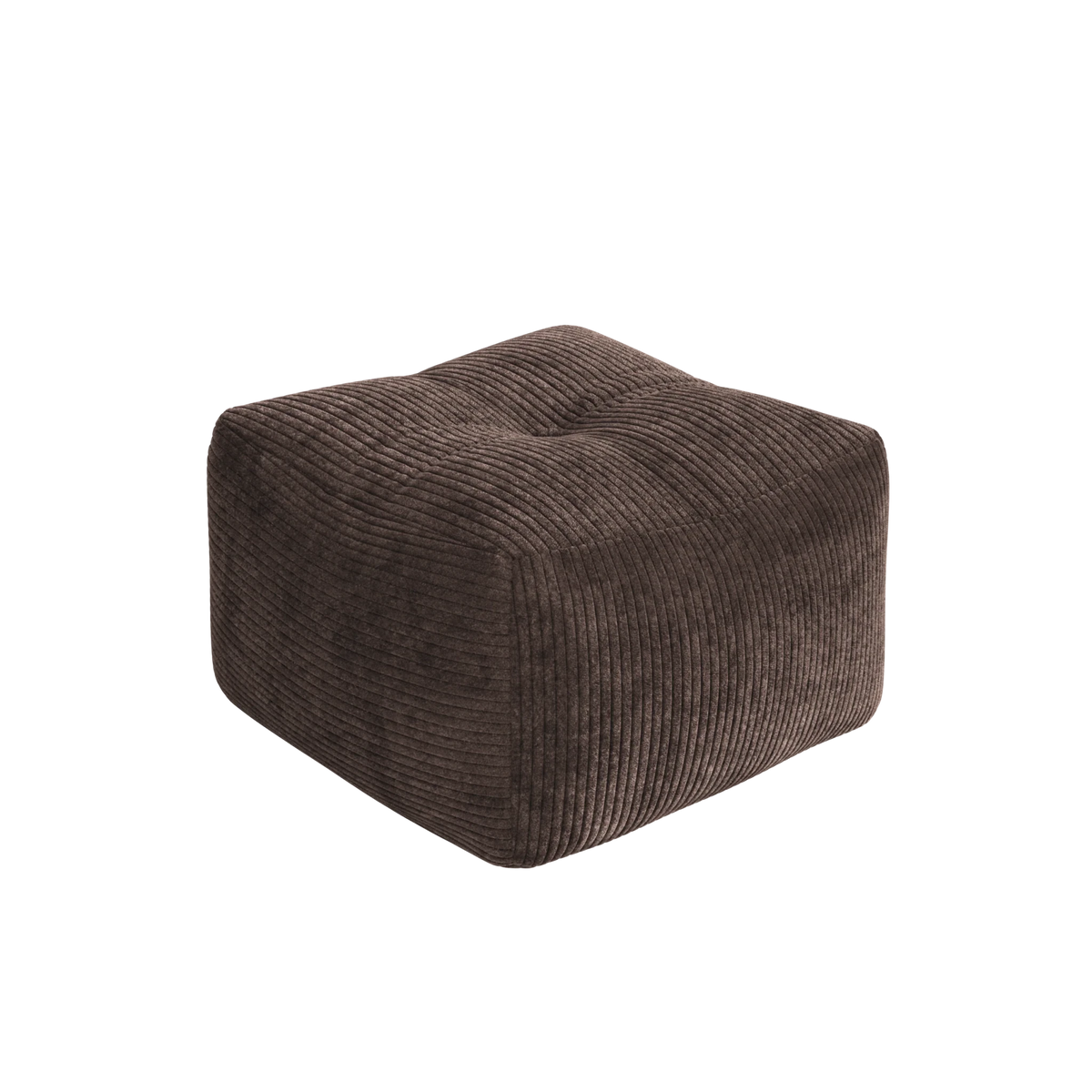 Pouf en velous strié marron foncé 50x35cm Buddy - Karup - The Cool Republic