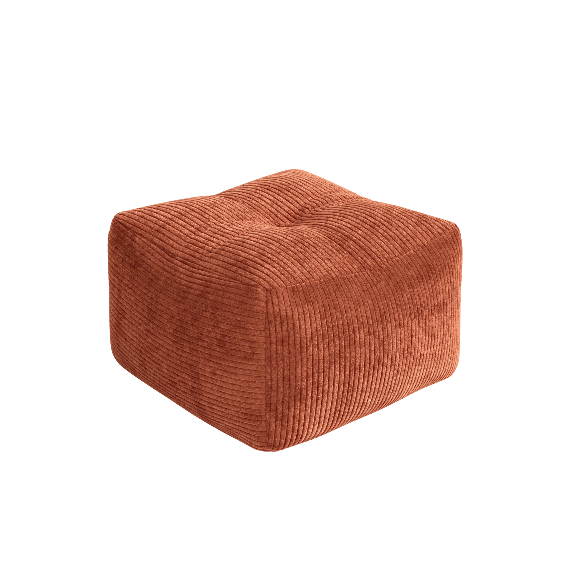 Pouf en velous strié retro orange 50x35cm Buddy - Karup - The Cool Republic