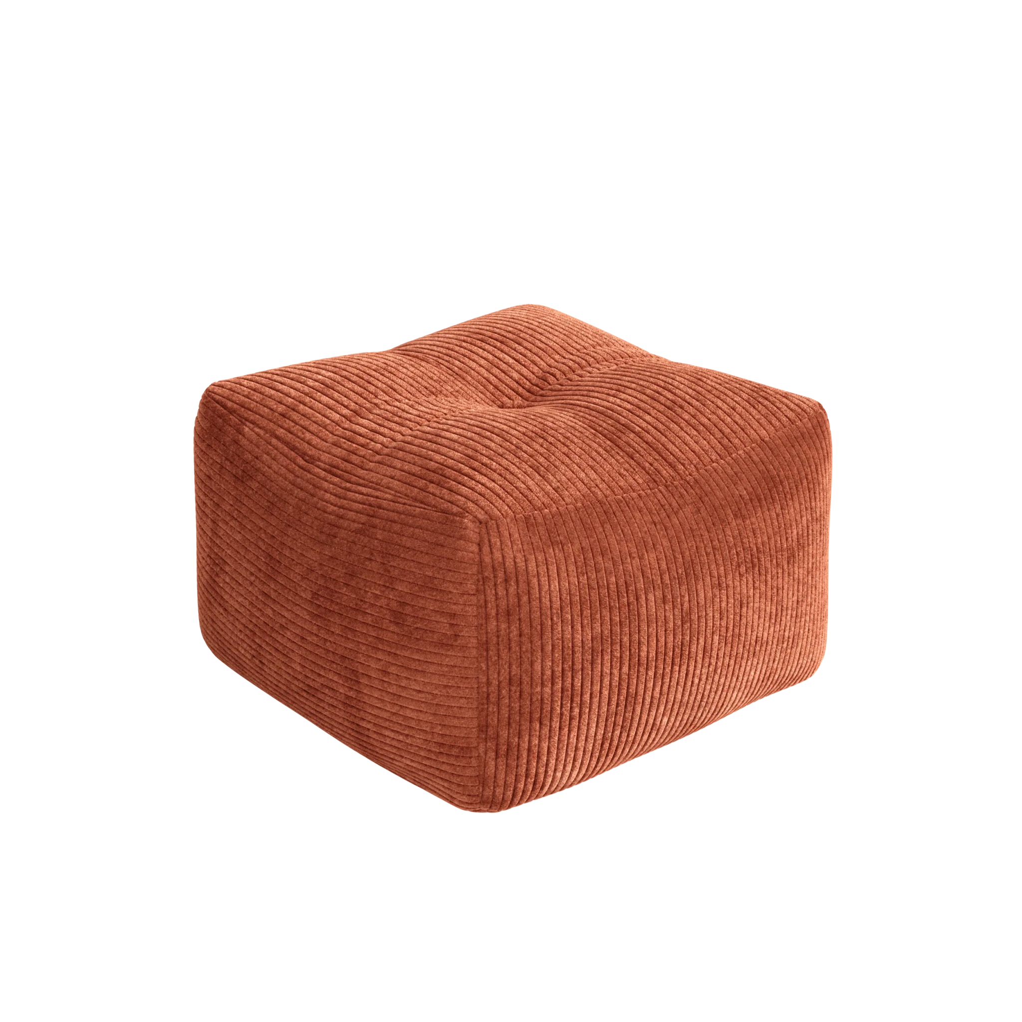Pouf en velous strié retro orange 50x35cm Buddy - Karup - The Cool Republic