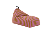Pouf enfant en coton bio à rayures rose et jaune curry 100 x 55 x 65 cm Bliss - Nobodinoz - The Cool Republic