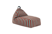 Pouf enfant en coton bio à rayures rouge et vert 100 x 55 x 65 cm Bliss - Nobodinoz - The Cool Republic