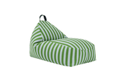 Pouf enfant en coton bio à rayures vert et bleu 100 x 55 x 65 cm Bliss - Nobodinoz - The Cool Republic