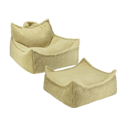 Pouf et repose-pieds en teddy bouclé verts 70x80x50cm Matcha - Wigiwama