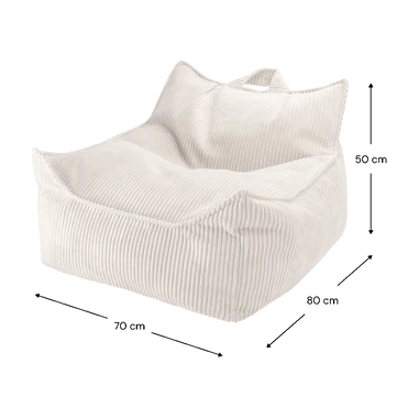 Pouf et repose-pieds en velours côtelé blanc 70x60x42cm Poire - Wigiwama — vue 7